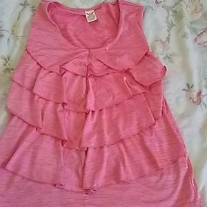 Pink ruffle tank top
